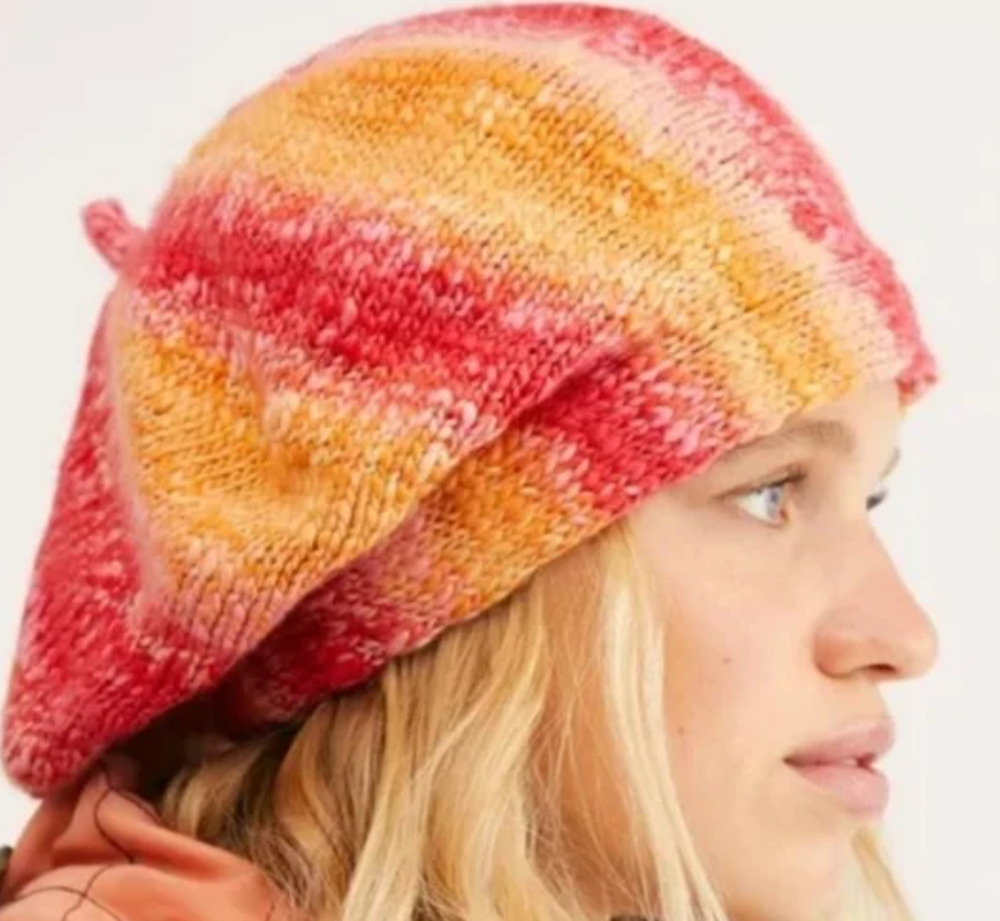 FREE PEOPLE KNIT SPACE DYED BERET SLOUCHY HAT
